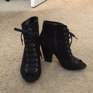 Peep toe booties